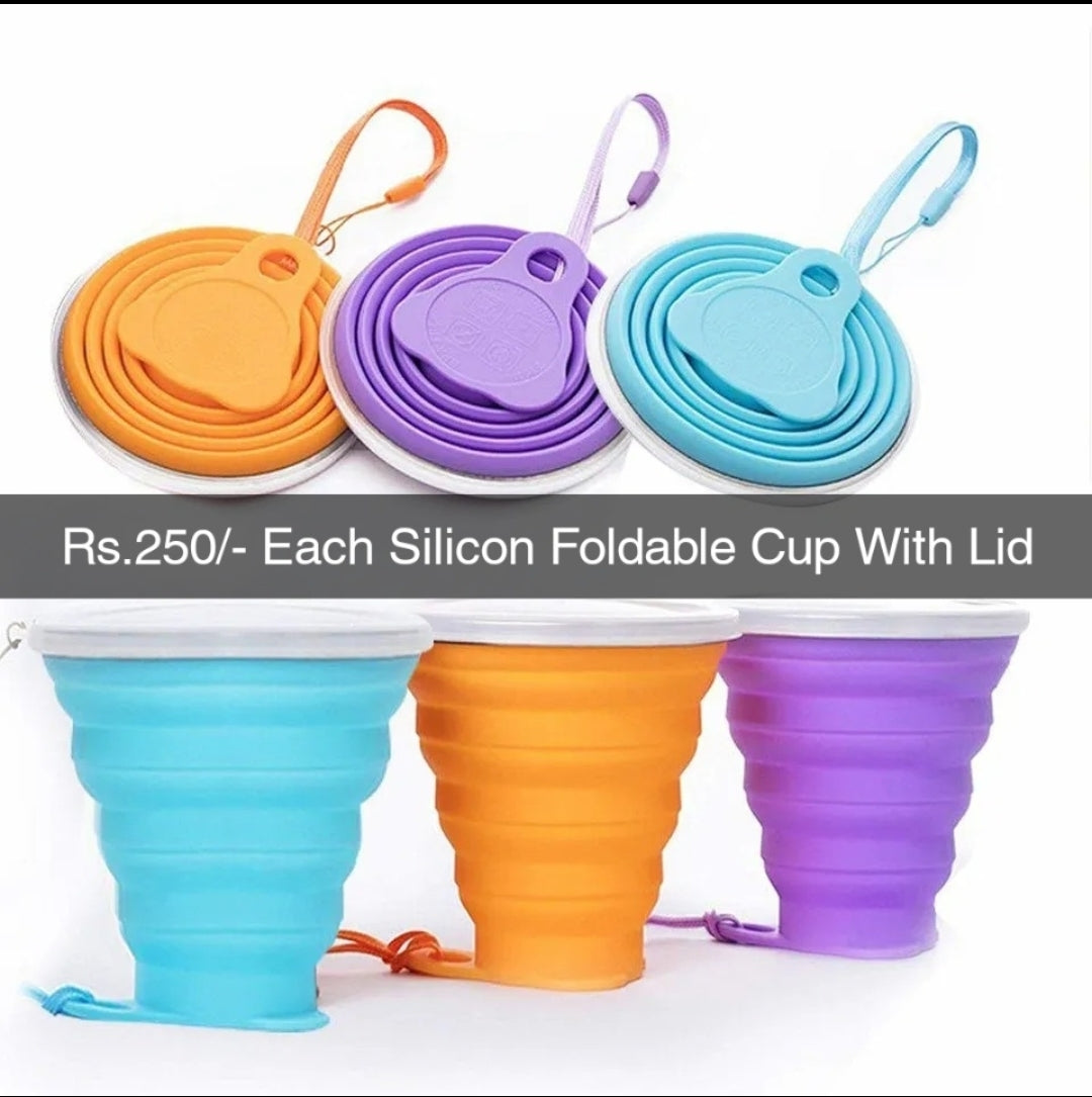Silicon Foldable Glass With Lid