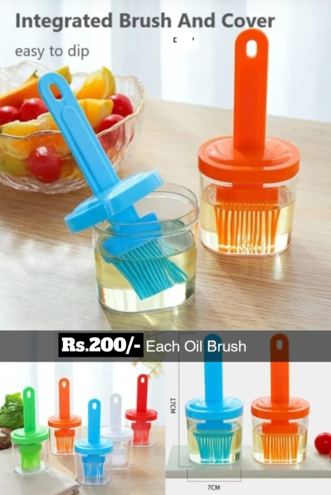 Oil Bottle With Lid Brush