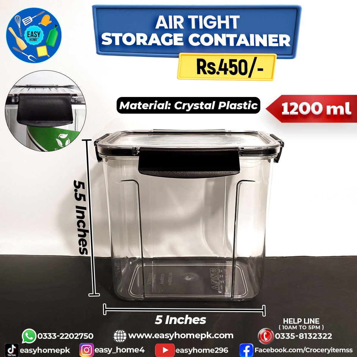 Air Tight jar - 1200 ml