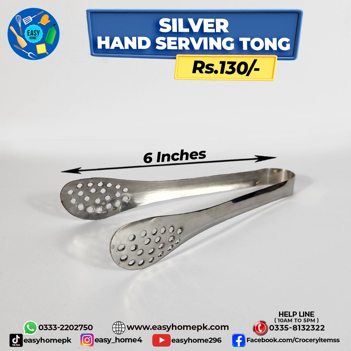 Silver Hand Serving Tong
