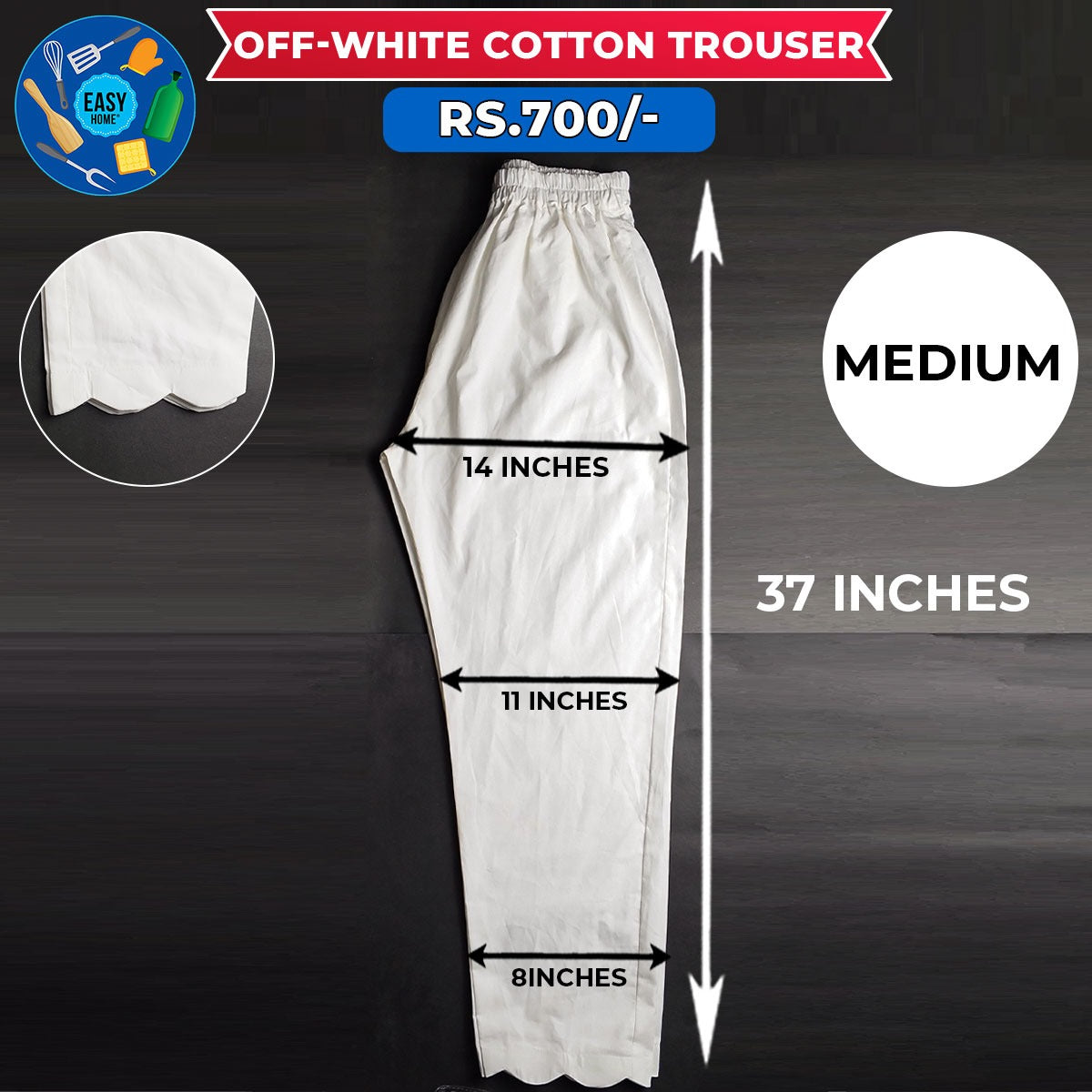 Off-White Ladies Cotton Trouser-Medium