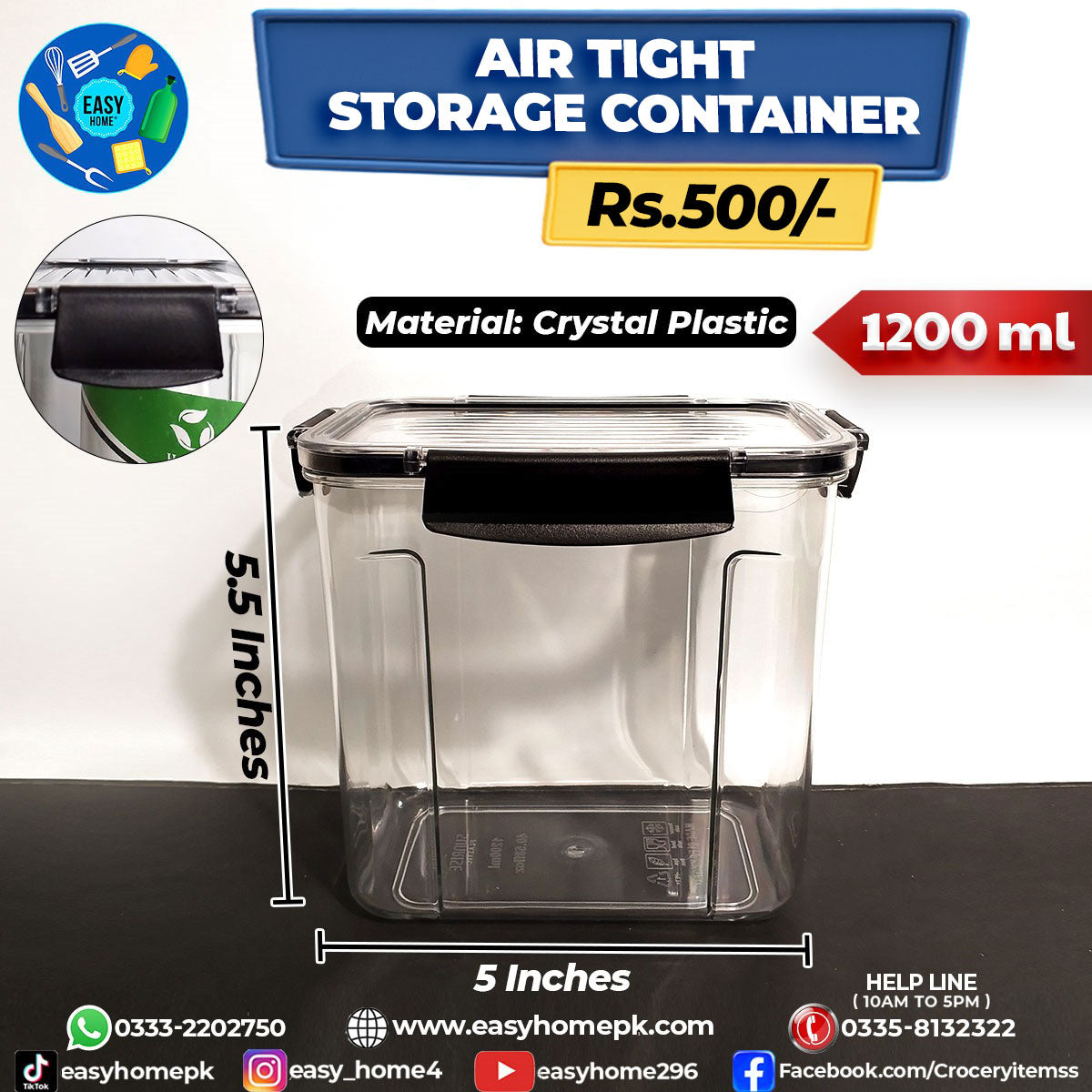 Air Tight jar - 1200 ml