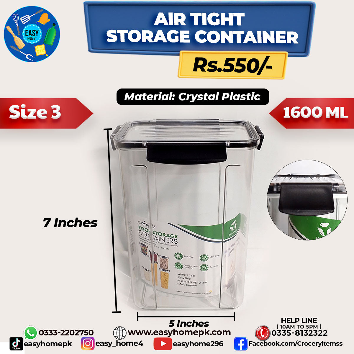 Air Tight jar - 1600 ml