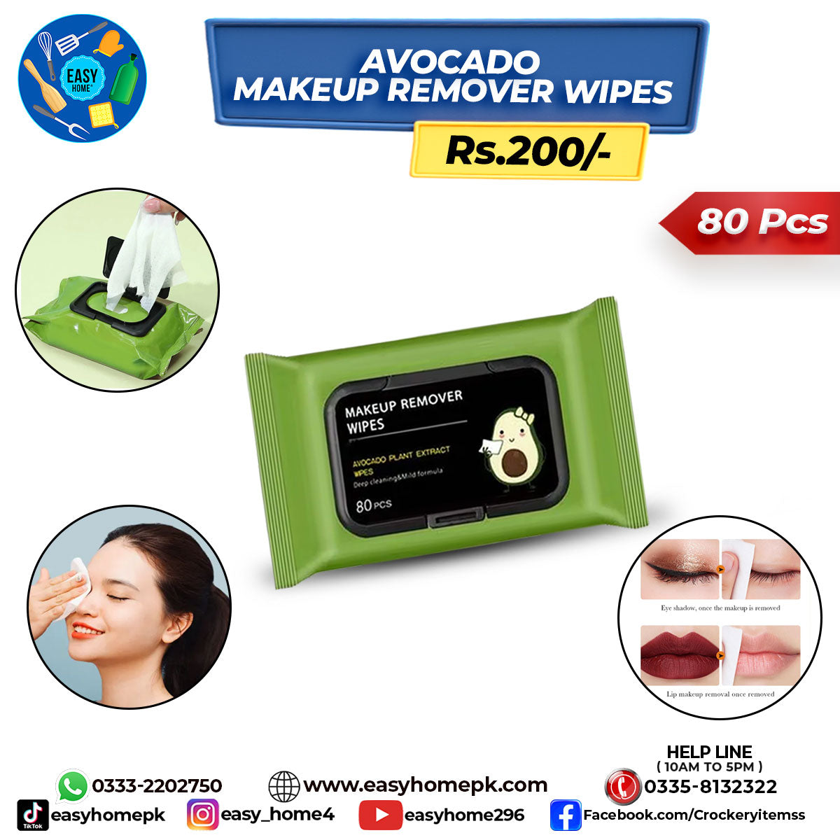 Avocado Makeup Remover Wipes
