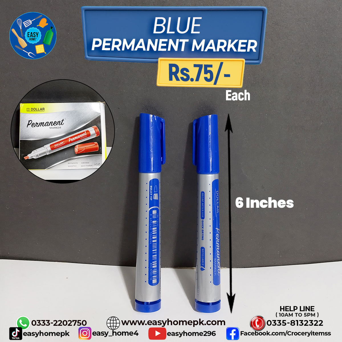 Blue Permanent Marker