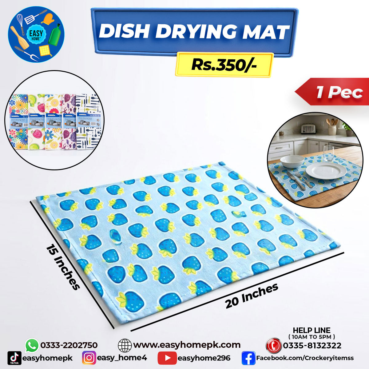 Sink Dish Drying Mat