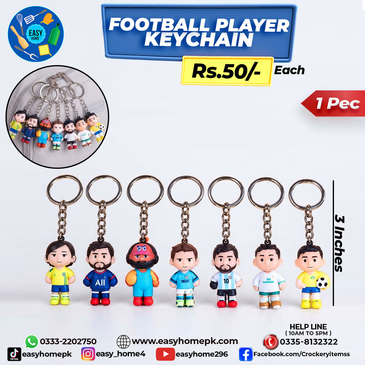 Football Player Keychain