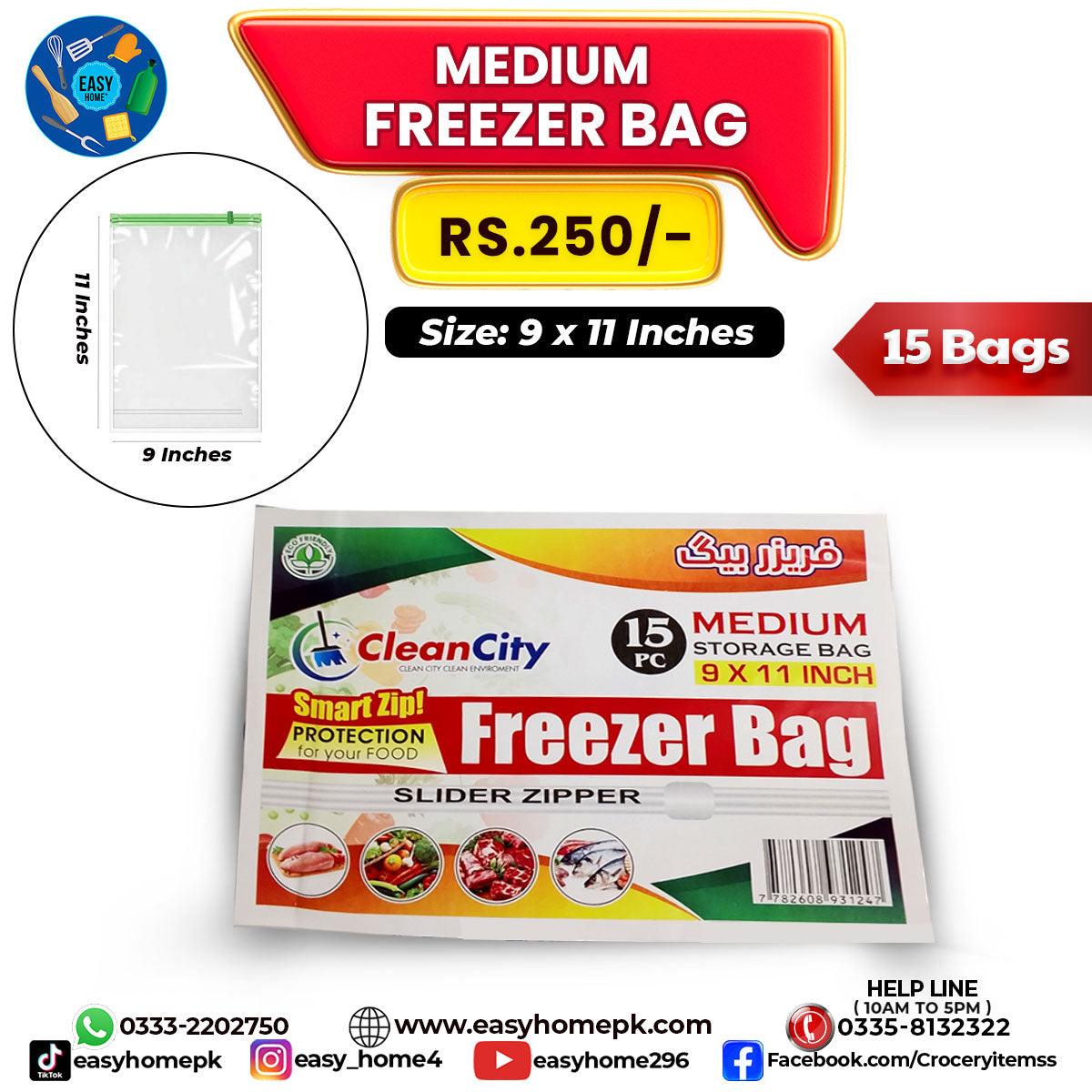Freezer Bags-Medium