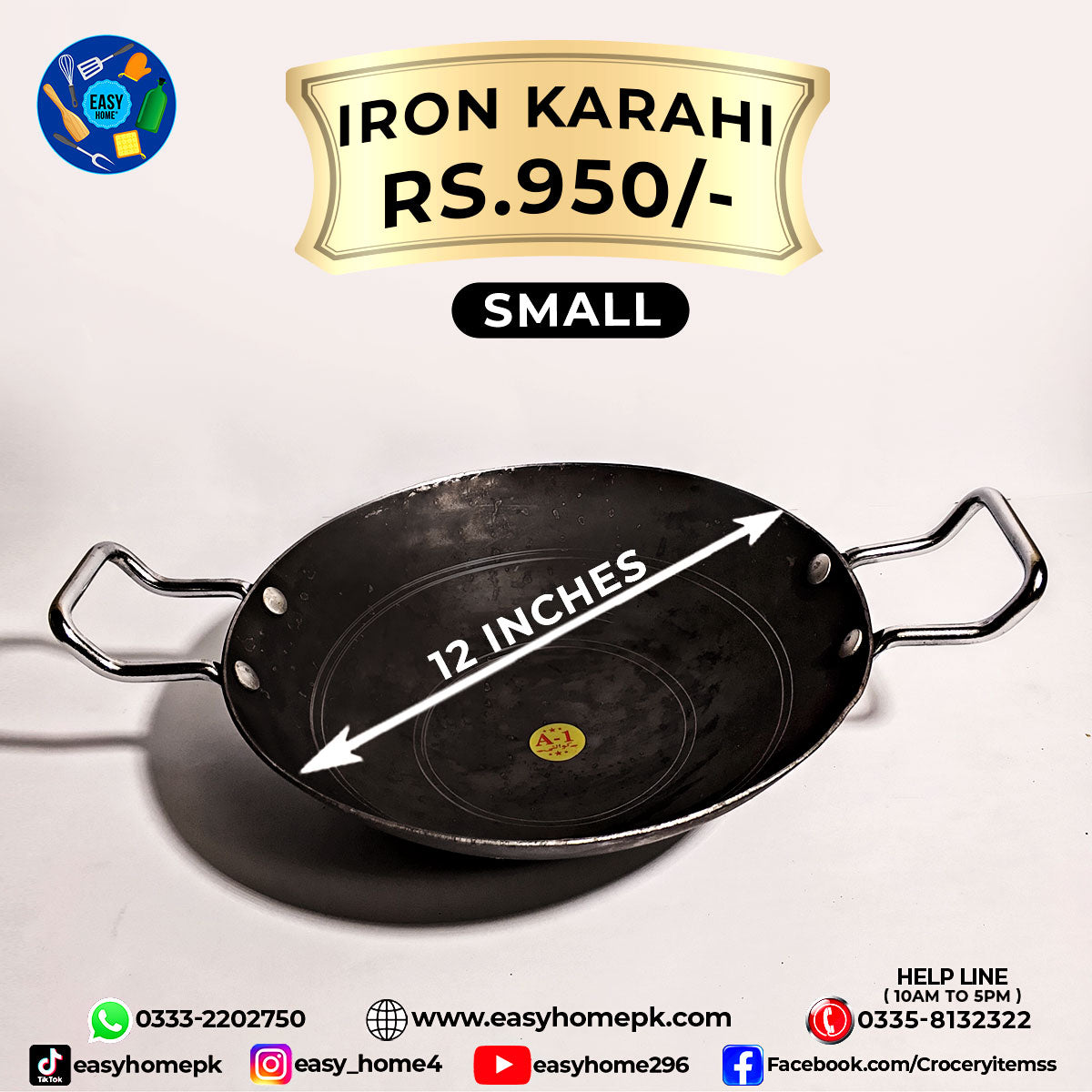 Iron Karahi- 12 Inches
