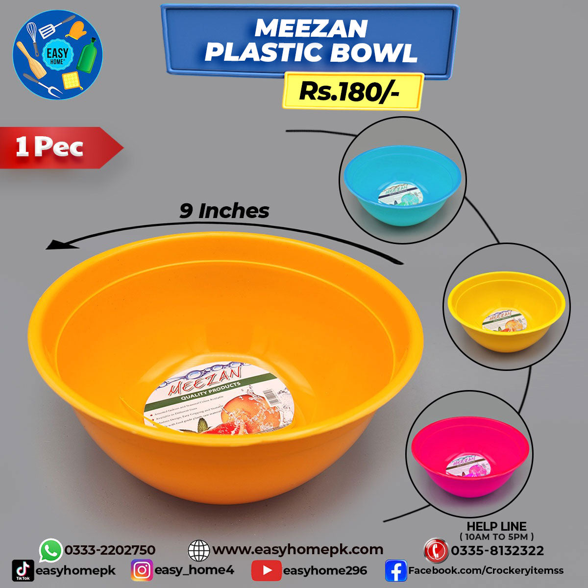 Meezan Plastic Bowl