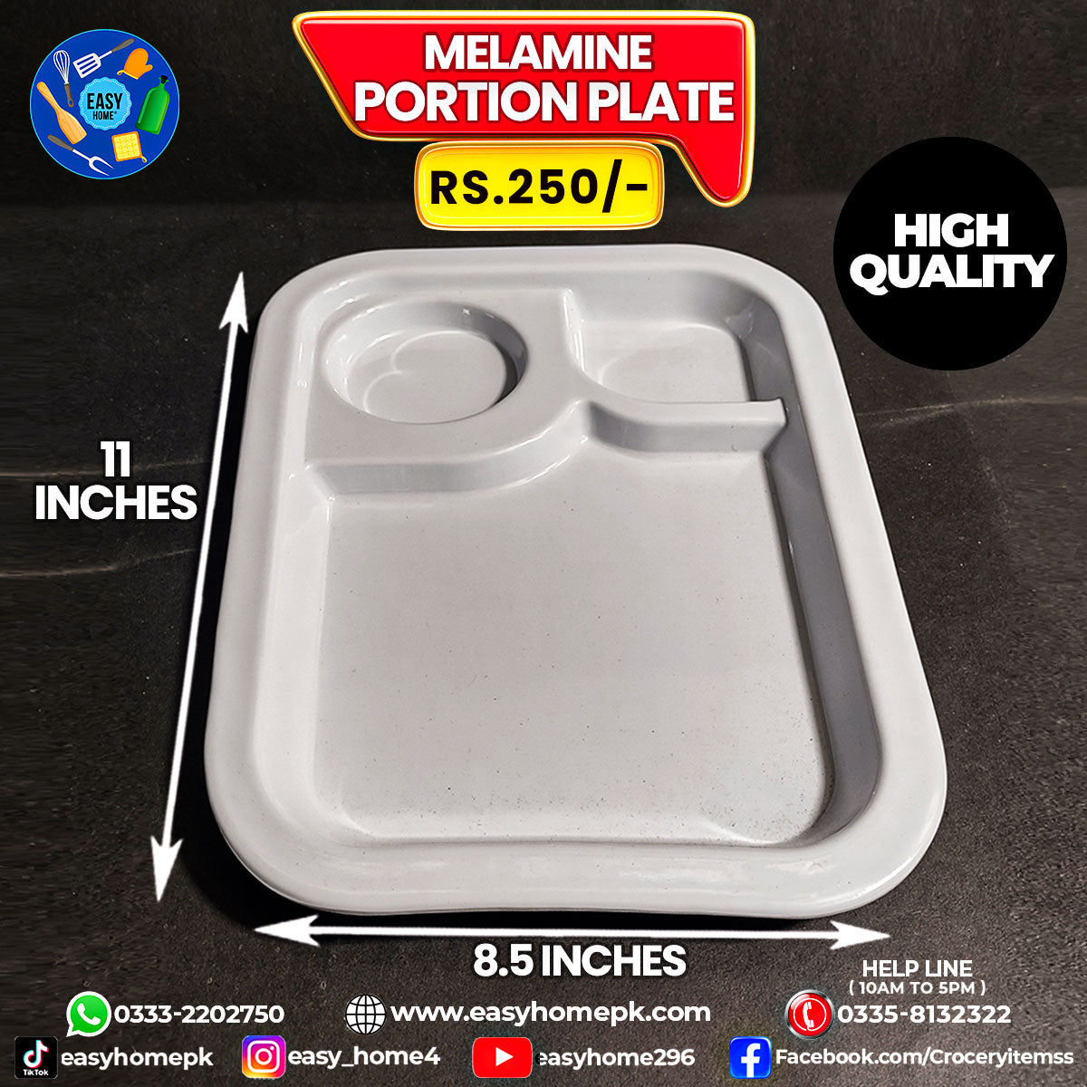Melamine Portion Plate