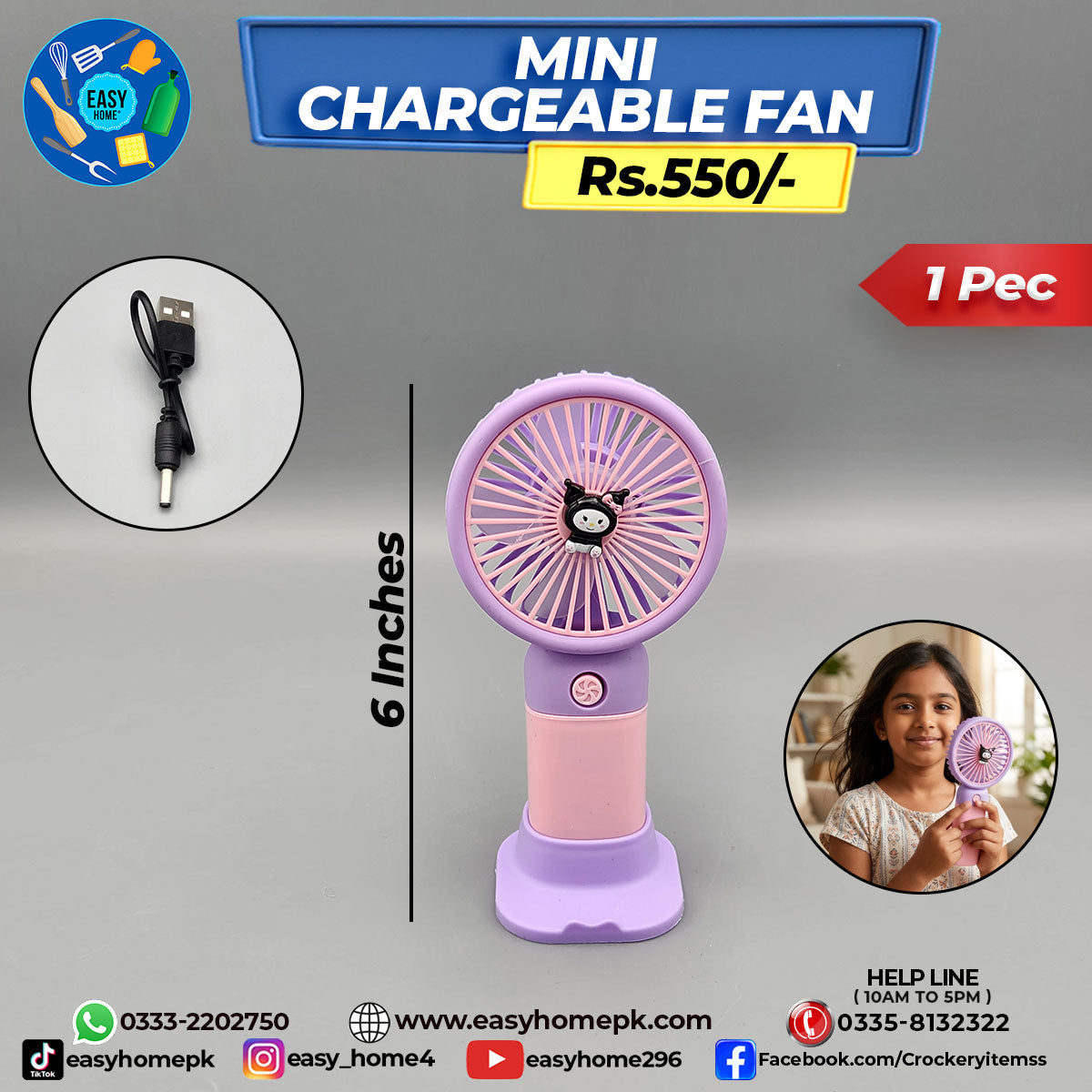 Mini Chargeable Fan