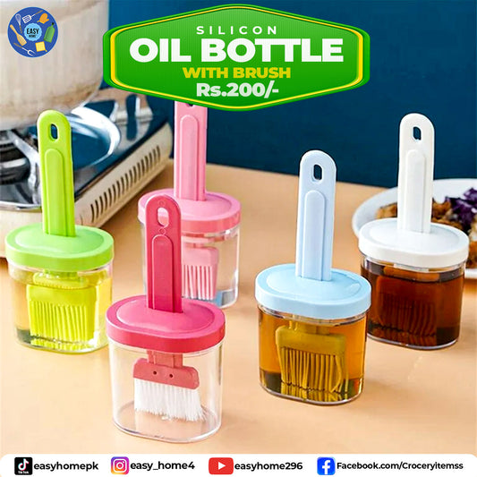Oil Bottle With Lid Brush