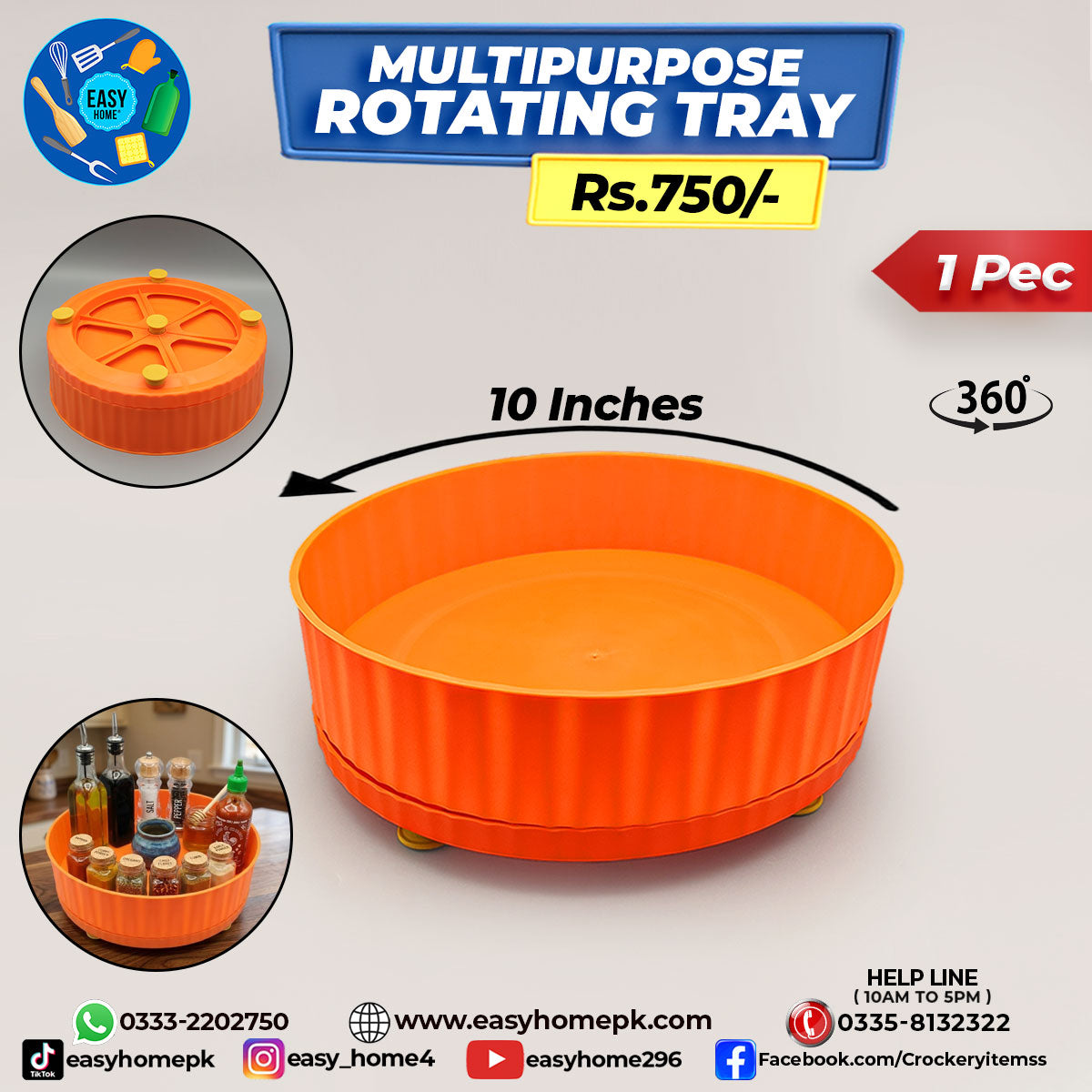 Multipurpose Rotating Tray