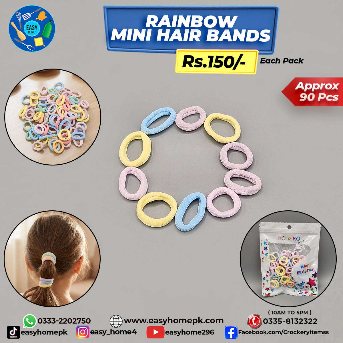 Mini Hair Band - Rainbow
