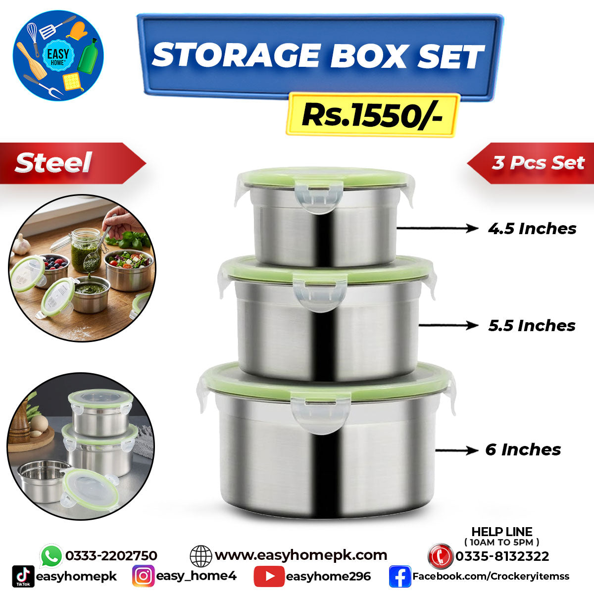 Steel Storage Box Set