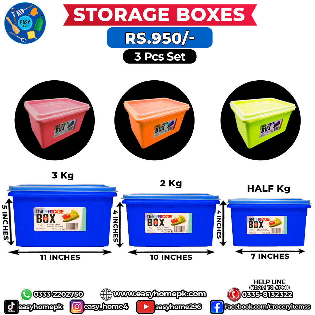 3 In 1 Storage Boxes Set