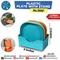 Plastic Plates with Stand 10 PCS