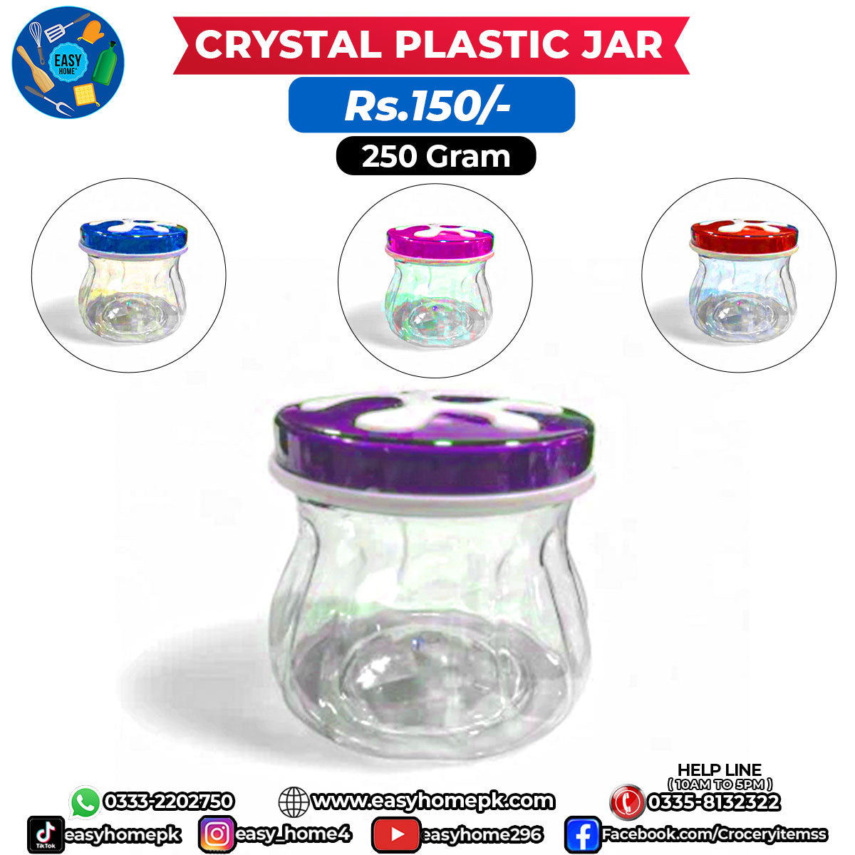 Crystal Plastic Jar / Spice Jar