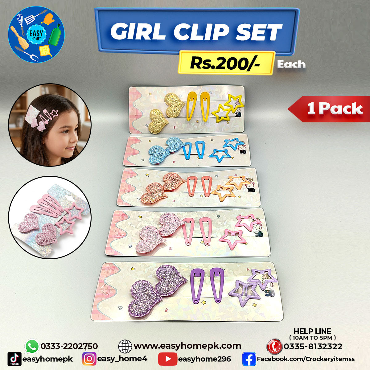 Girls Hair Clip Set