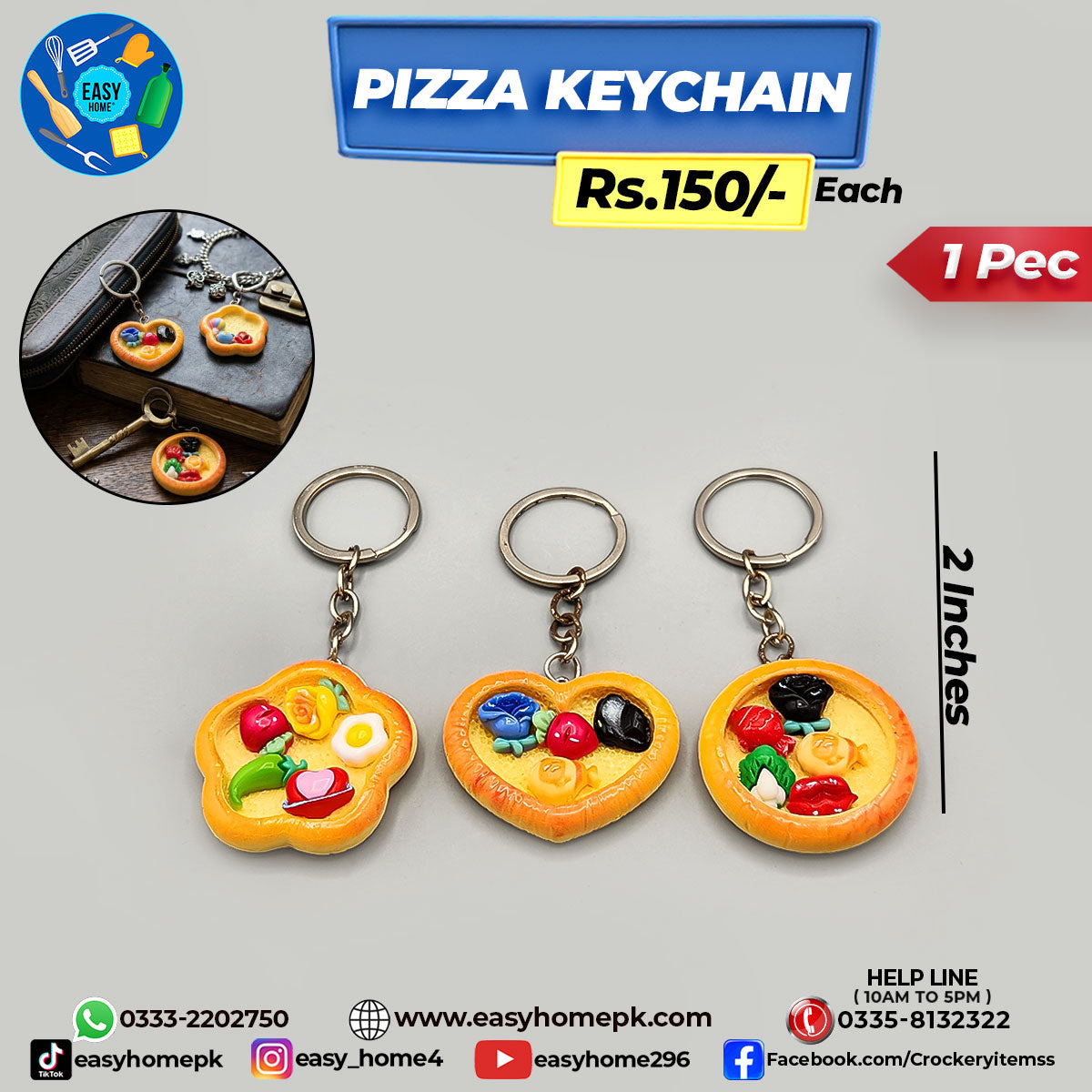 Pizza Keychain