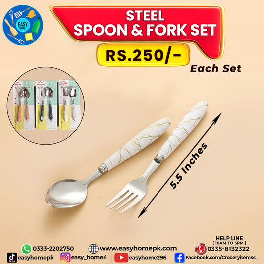 Steel Spoon Fork Set