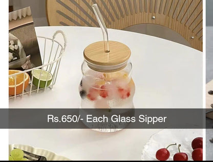 Wooden Cap Glass Sipper