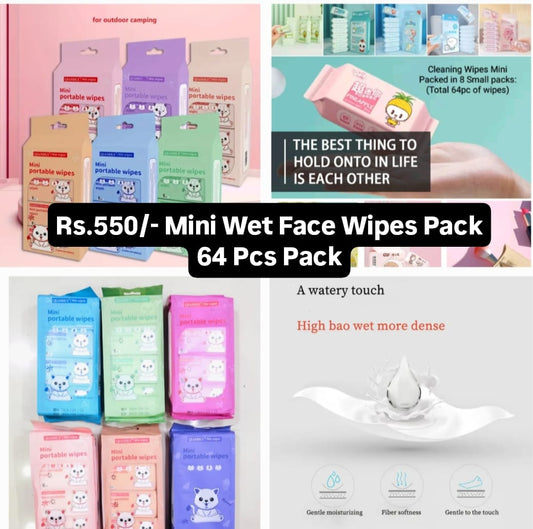 Mini Wet Face Wipes Pack