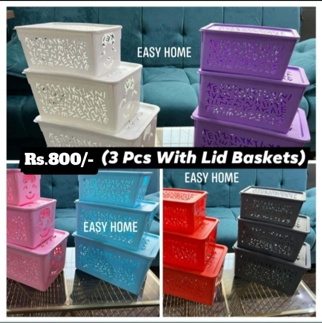 Smiley Basket Set With Lid