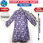 Purple Floral Ladies Cotton Kurti - Small