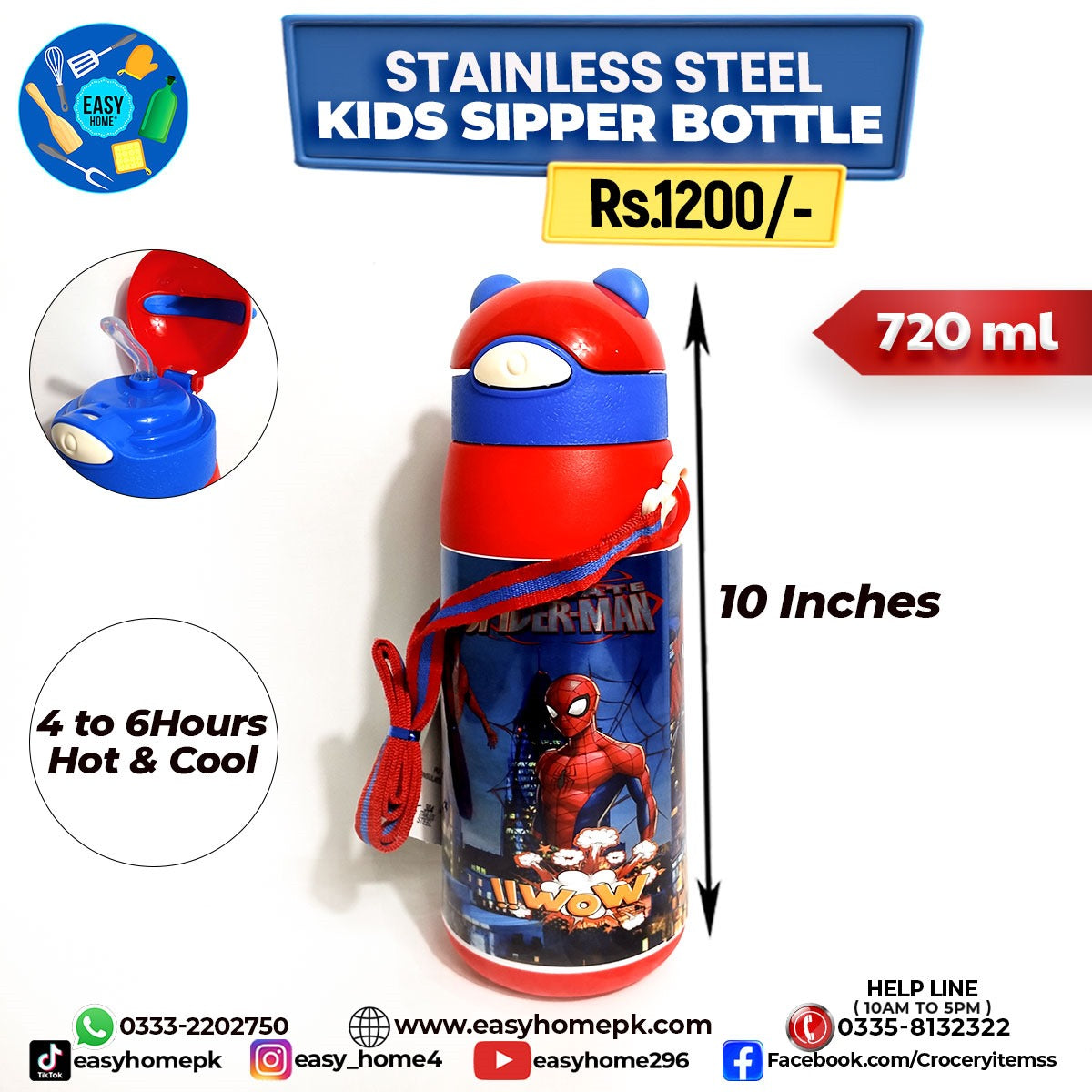 Stainless Steel Kids Sipper Bottle