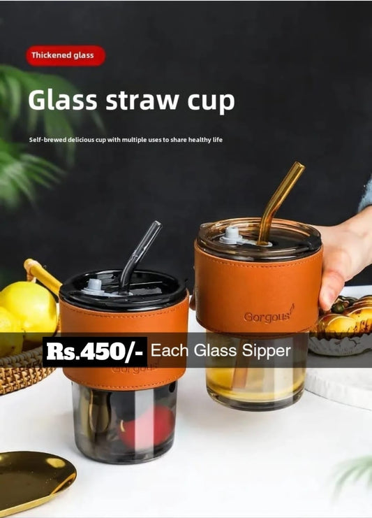 Glass Straw Cup