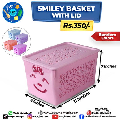 Smiley Basket With Lid