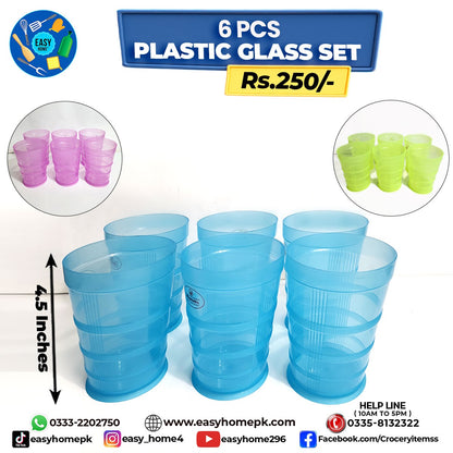 Plastic Glass 6 Pcs Set