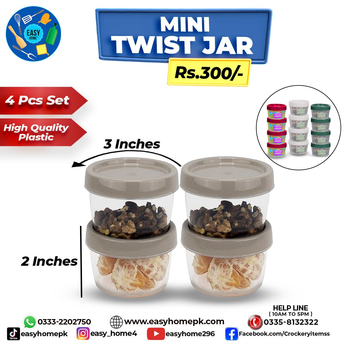 Mini Twist Jar - 4 Pcs Set