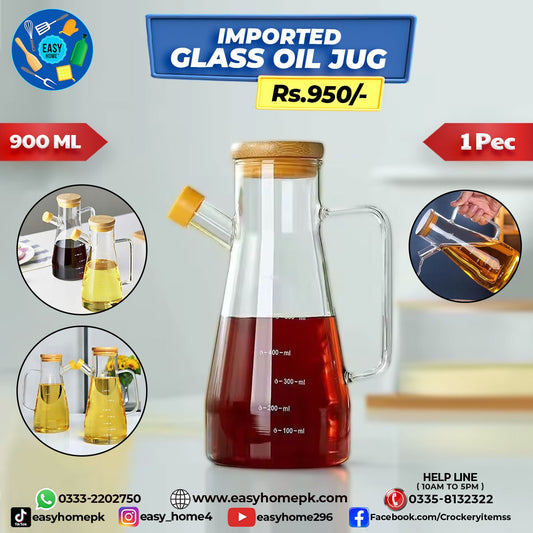 Imported Glass Oil Jug - 900 ML