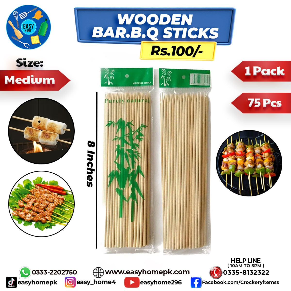 Wooden Bar.B.Q Sticks