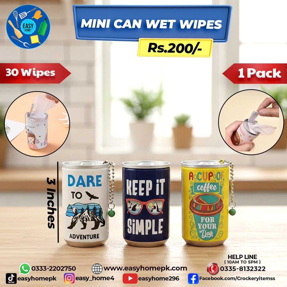 Mini Can Wet Wipes
