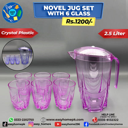 Novel Jug Set With 6 Glass