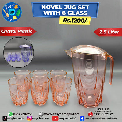 Novel Jug Set With 6 Glass