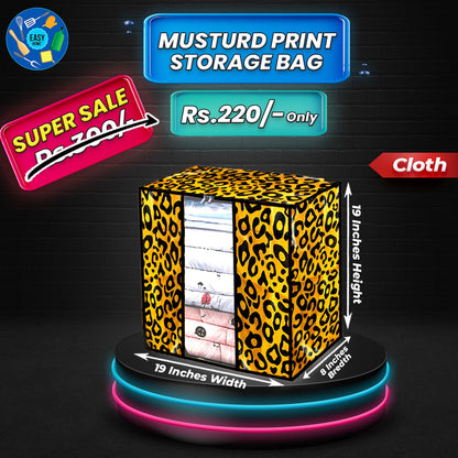 Mustard Print Storage Bag