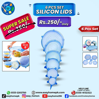Silicon Lids- 6pcs set