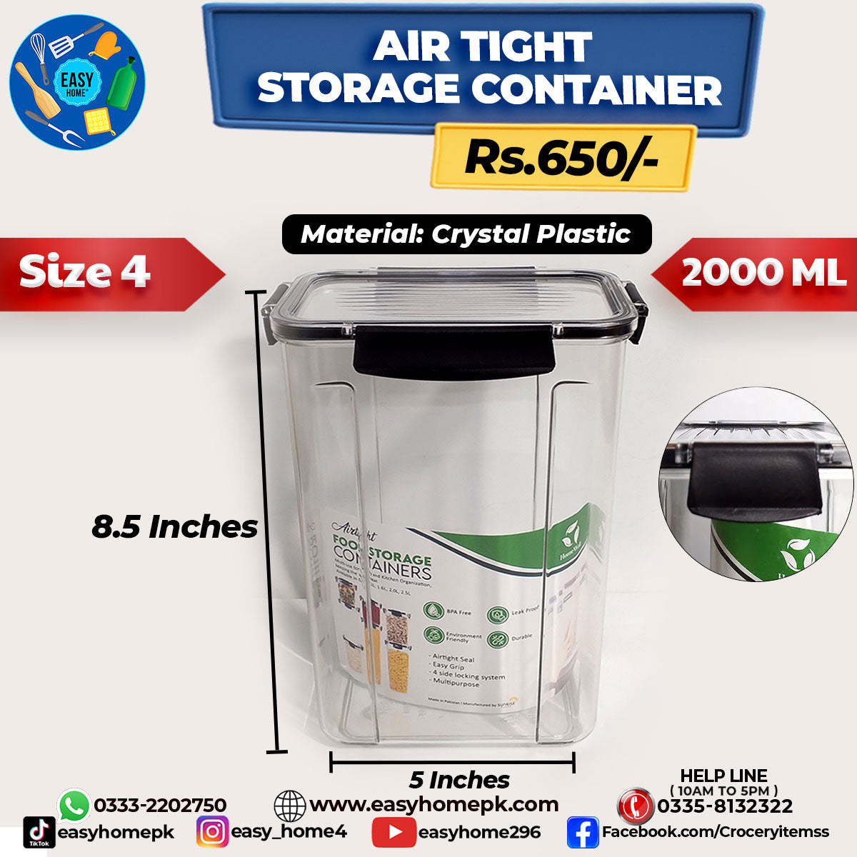 Air Tight jar - 2000 ml