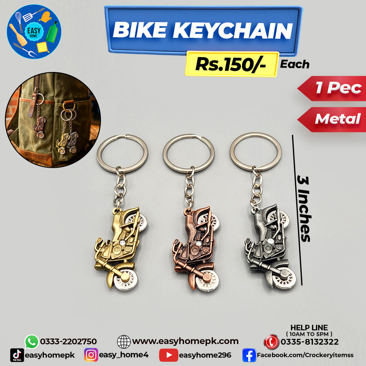 Metal Bike Keychain