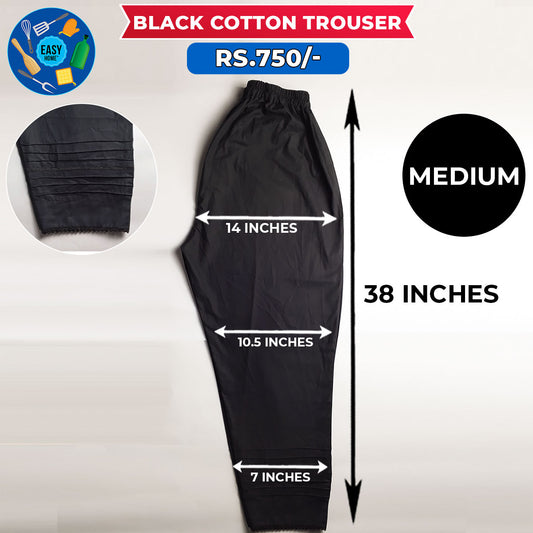 Black Ladies Cotton Trouser Medium