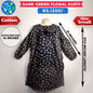 Dark Green Floral Ladies Cotton Kurti-Small