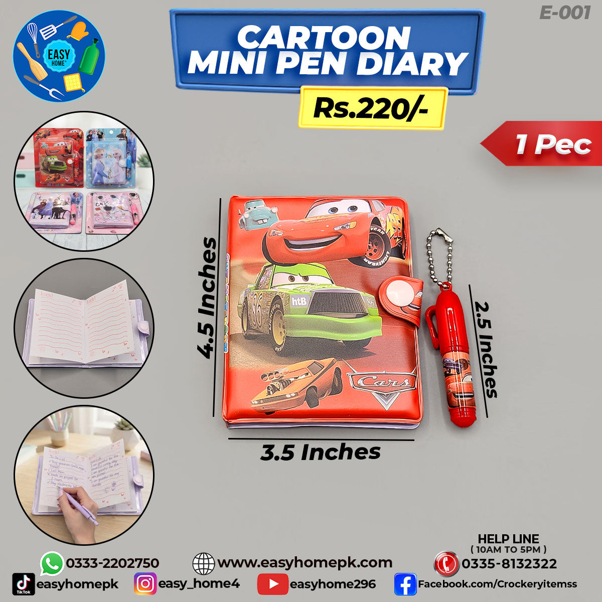 Cartoon Mini Pen Diary