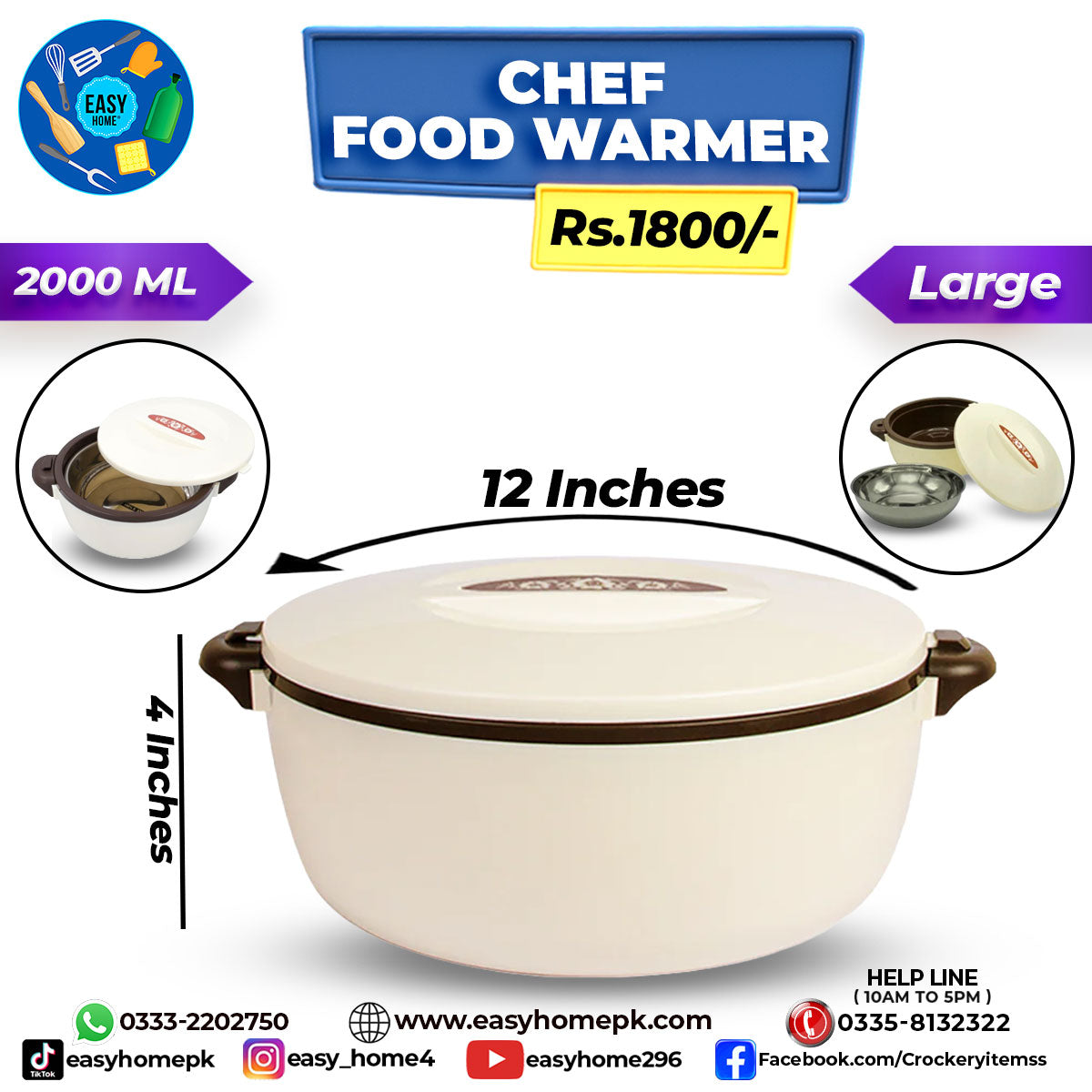 Chef Food Warmer - Large