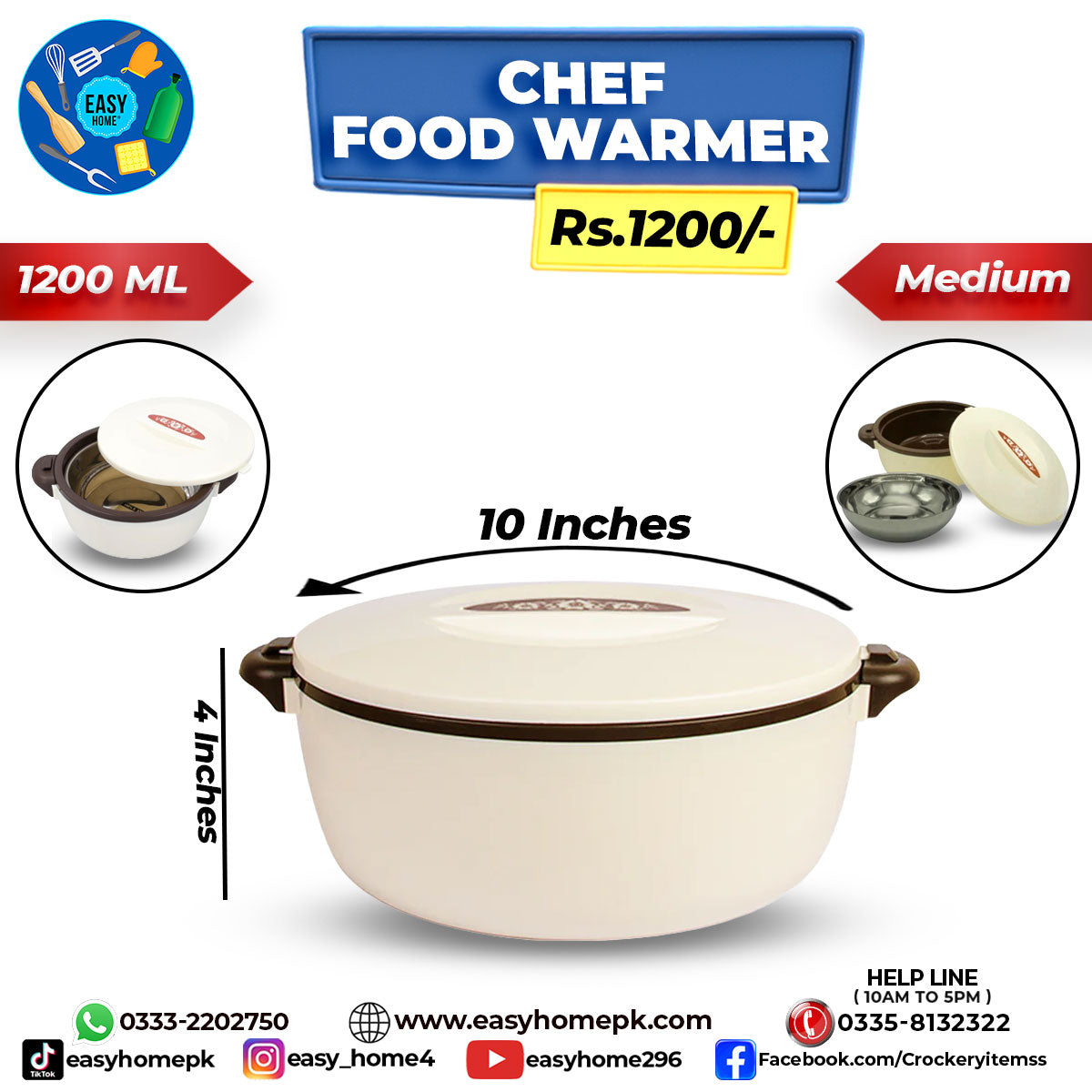 Chef Food Warmer - Medium