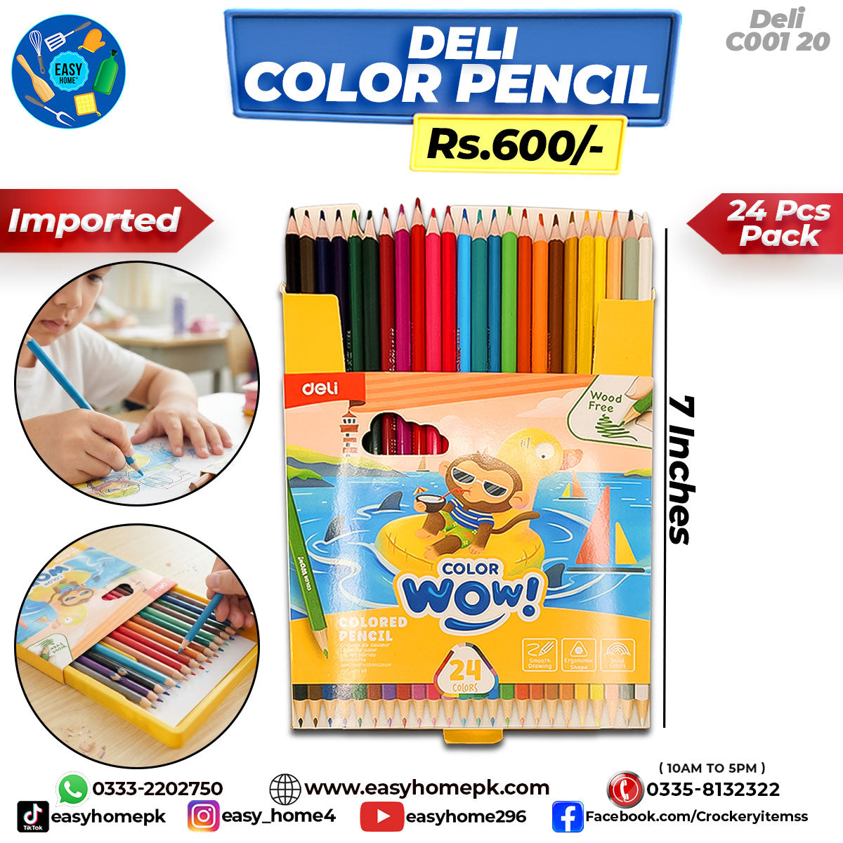 Deli Color Pencil - 24 Pcs